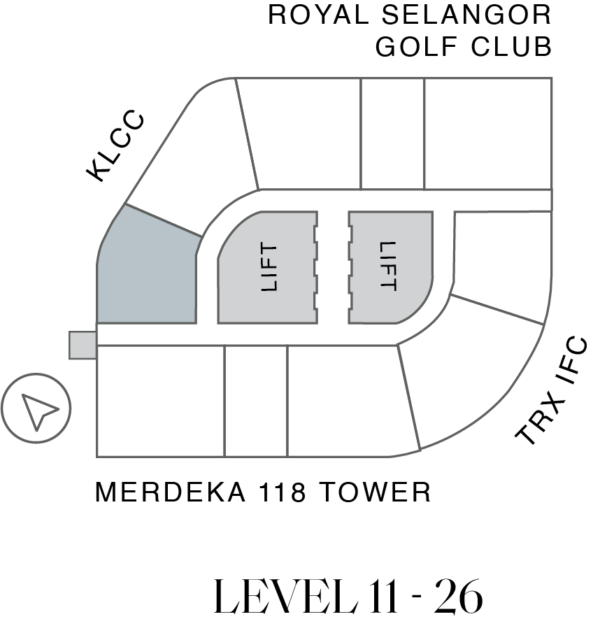 Orion Residence Type B4 key plan Level 11 to 26