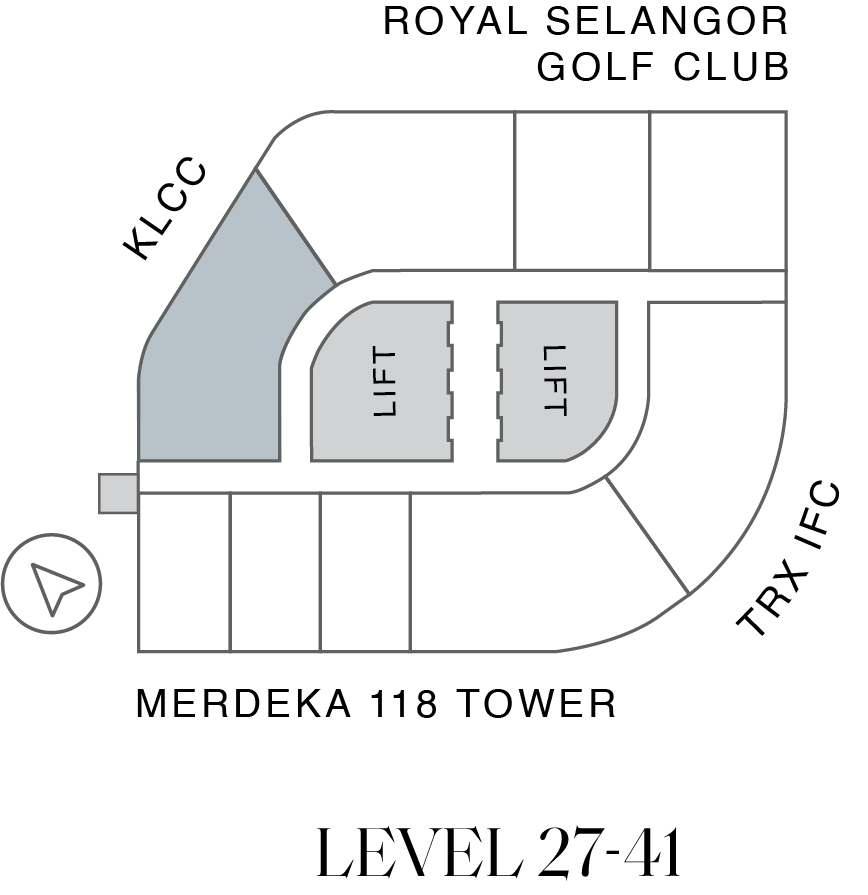 Orion Residence Type D1 key plan Level 27 to 41