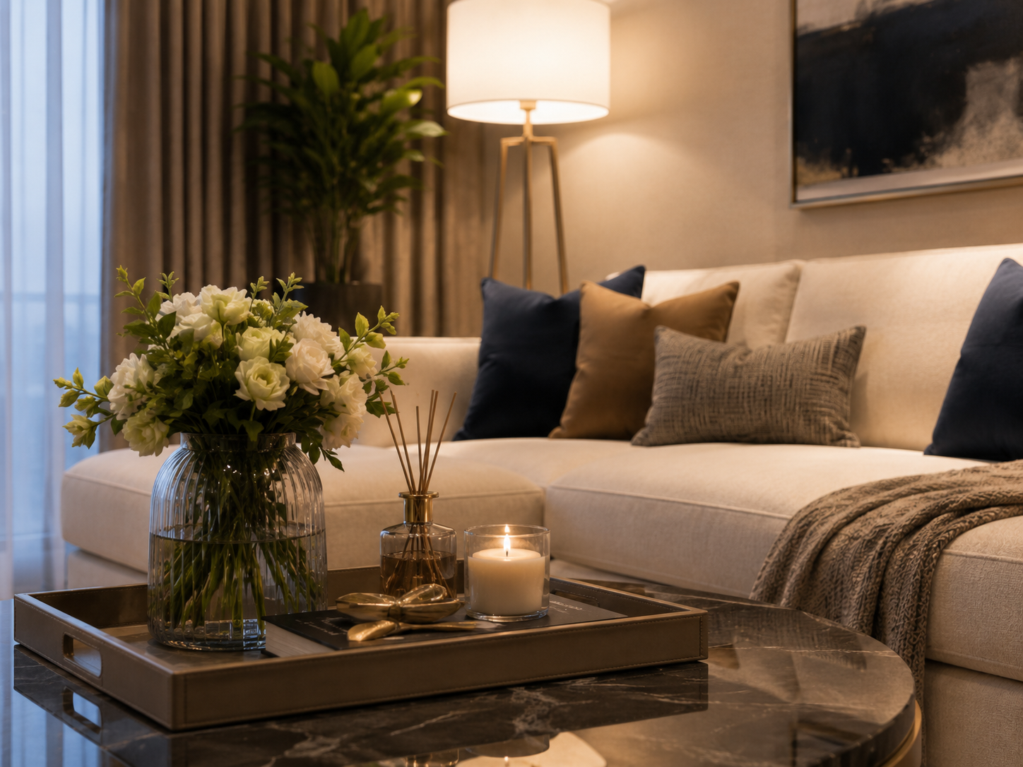 Ready-to-rent soft furnishing setup